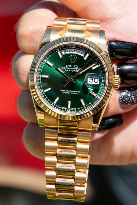 green dial rolex presidential|41 presidential rolex price.